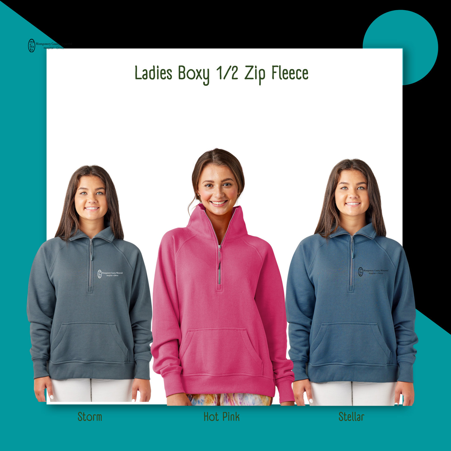 MCMHSH Ladies Boxy 1/2 Zip Fleece