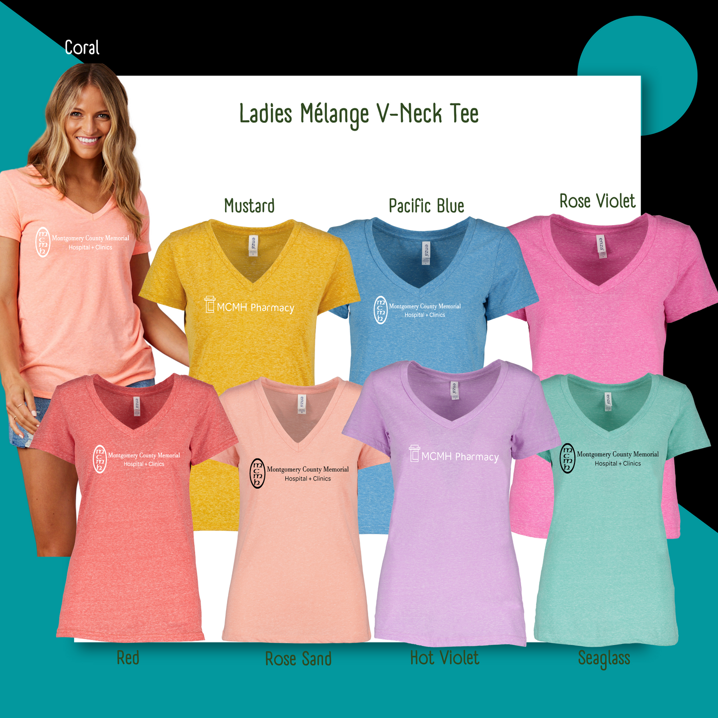 MCMHT Ladies Mélange V-Neck Tee