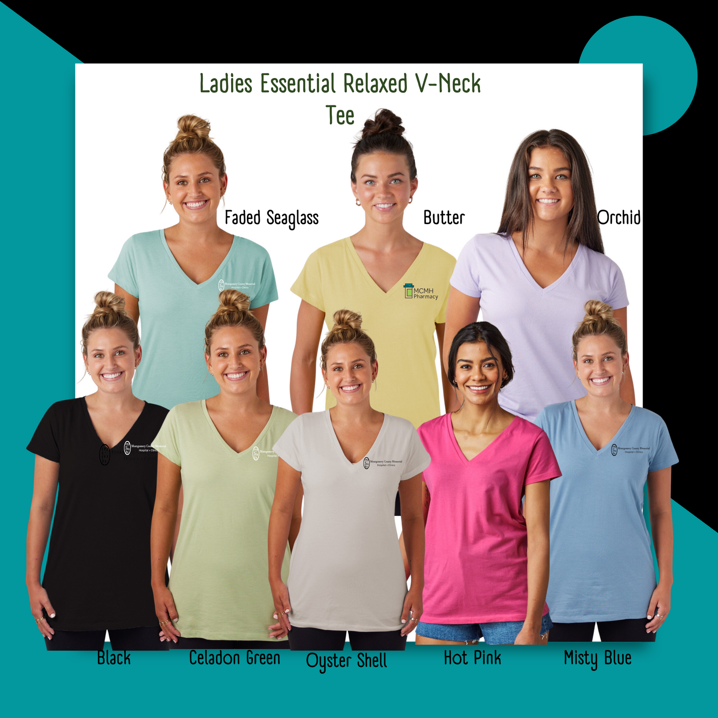 MCMHT Ladies Essential Relaxed V-Neck Tee